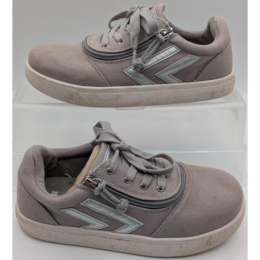 Billy CS Sneaker Shoes Kids Size 5W Gray Zip Canvas Low Top Casual Comfort
